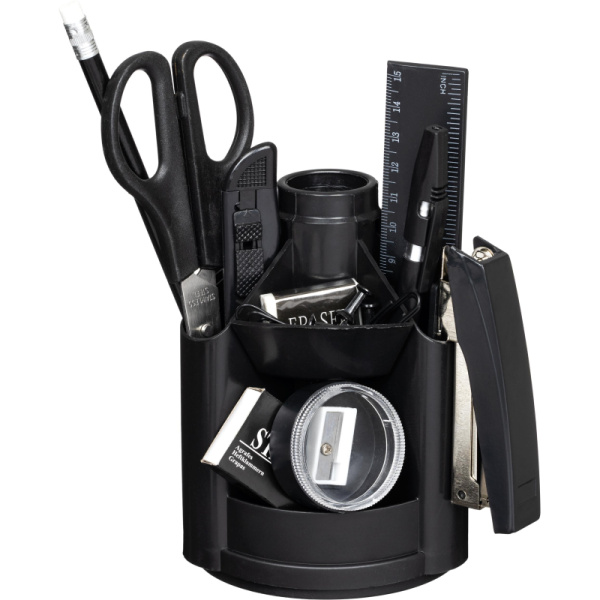 Набор канцелярский настольный Выбор Есть пластиковый 12 предметов черный