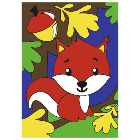Картина по номерам Белочка в лесу для малышей