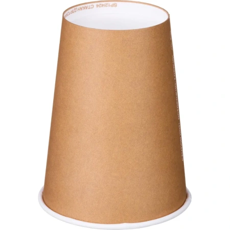 Стакан одноразовый бумажный 300 мл коричневый 50 штук в упаковке Комус Стандарт
